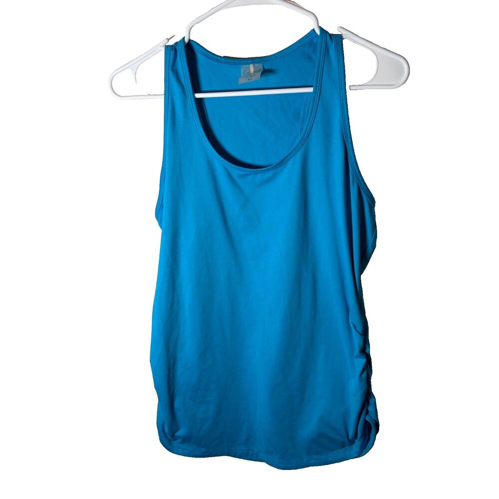 Calia Tank Top Women's Medium Round Neck Ruched Athletic Active Shirt